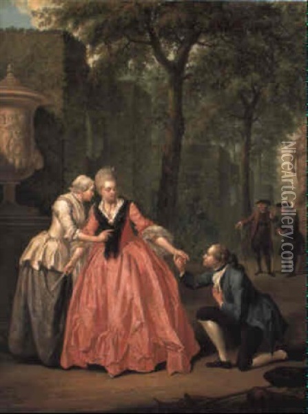 The Proposal Oil Painting - Jacob Buys