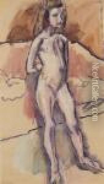 Nu Debout Oil Painting - Jules Pascin