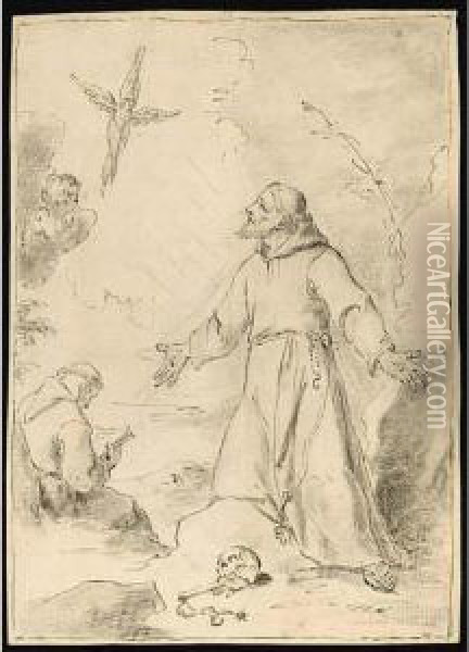 The Vision Of St. Francis Oil Painting - Cornelis Iii Schut
