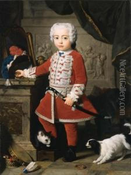 Portrait Of A Young Boy In Hungarian Dress Oil Painting - Pierre Subleyras