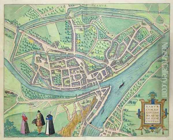 Map of Namur from Civitates Orbis Terrarum Oil Painting - Joris Hoefnagel