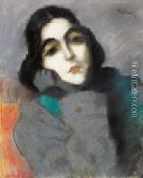 Portrait Of Zdenka Ticharich Oil Painting - Jozsef Rippl-Ronai