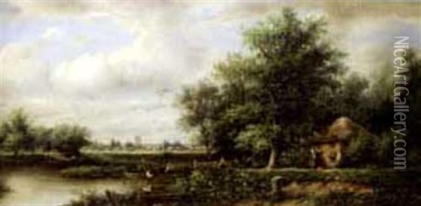 Pastoral Idyll Oil Painting - Leopold Rivers