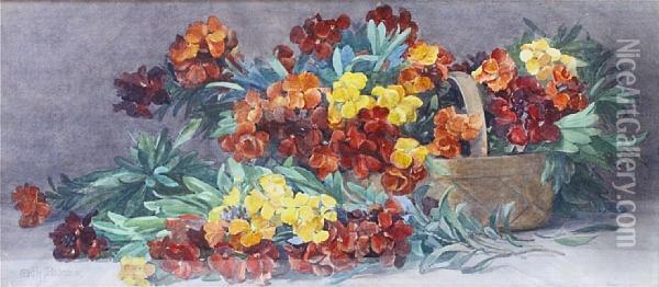Still Life Of Flowers Oil Painting - Edith Isabel Barrow