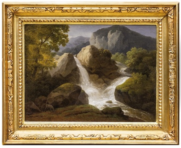 Romanticka Horska Krajina Oil Painting - Antonin Manes