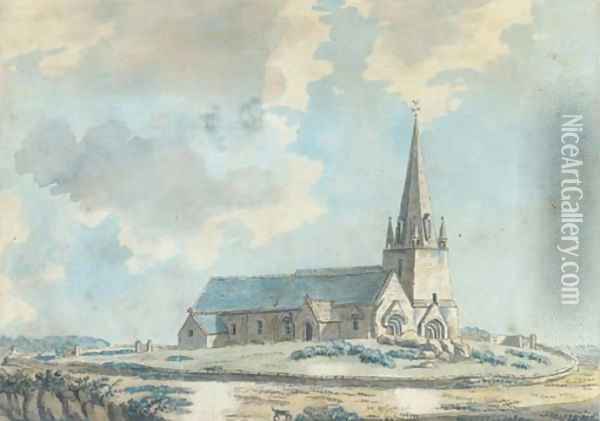 The veiled church on the Island of Guernsey Oil Painting - Samuel Hieronymus Grimm
