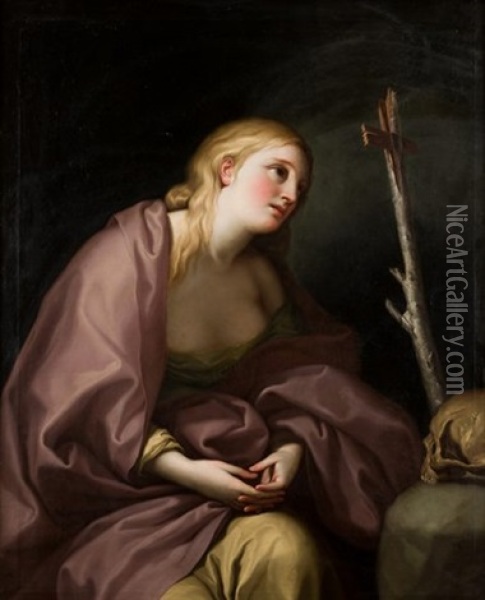 Maria Magdalena En El Desierto Oil Painting - Antonio Gonzalez Velazquez