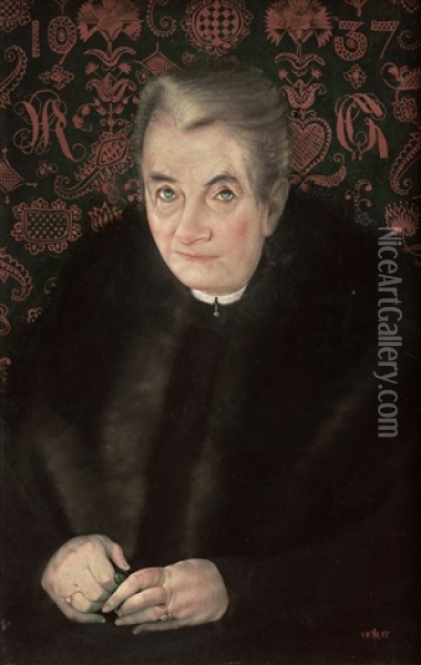 Portrat Einer Alten Dame (frau Richter) Oil Painting - Klaus Carl Friedrich Richter