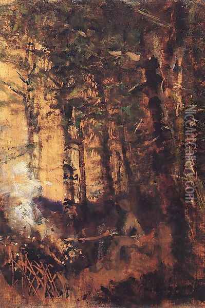 View of the Forest 1890-91 Oil Painting - Laszlo Mednyanszky