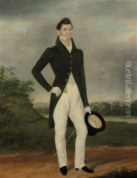 Portrait Of A Gentlemen Oil Painting - James (of Bath) Loder