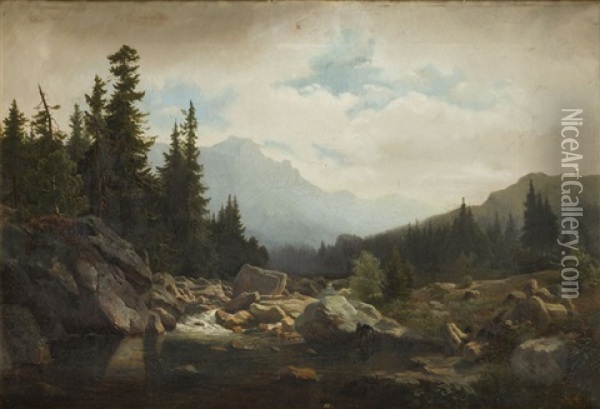 Landscape Oil Painting - Hermann Fuechsel