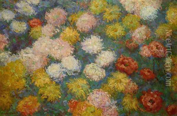 Chrysanthemums Oil Painting - Claude Oscar Monet