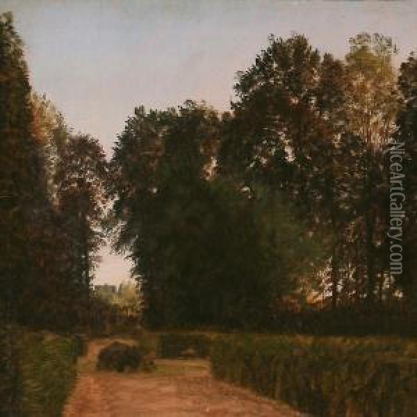 Path In The Garden, Nyso Oil Painting - P. C. Skovgaard
