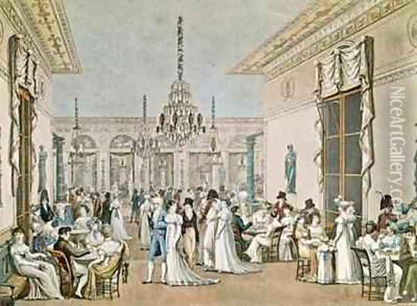 The Cafe Frascati in 1807 Oil Painting - Philibert-Louis Debucourt