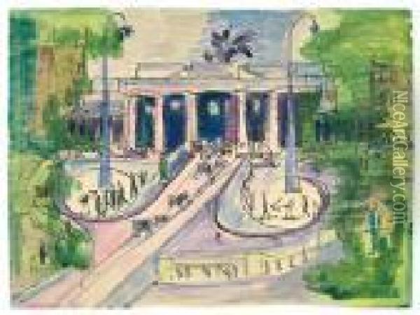 Brandenburger Tor In Berlin Oil Painting - Ernst Ludwig Kirchner