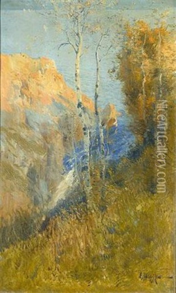 Atardecer Oil Painting - Eliseo Meifren y Roig