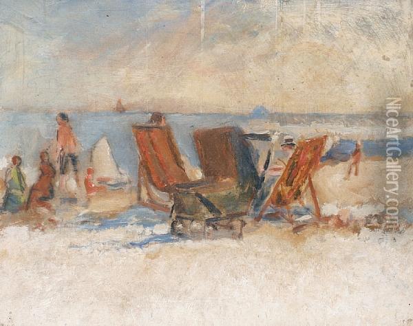 On The Shore Oil Painting - Robert G.D. Alexander