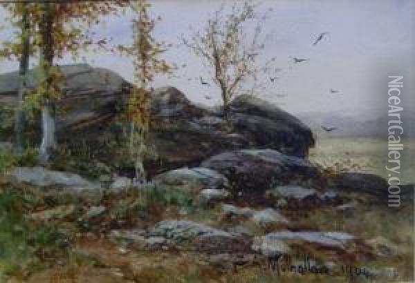 Landscape With Cluster Of Rocks Oil Painting - St. Clair Augustin Mulholland