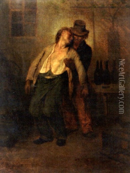 Scene De Taverne Oil Painting - Charles Joseph Travies de Villers