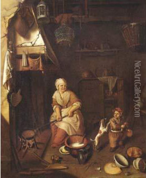 La Cuisiniere Oil Painting - Cornelis De Man