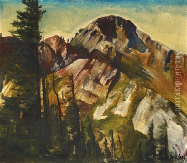 Berglandschaft Oil Painting - Willi Jaeckel