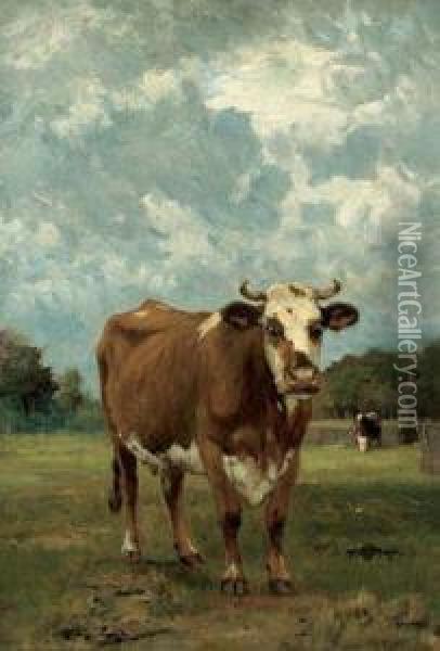 Stehende Kuhe In Einer Landschaft Oil Painting - Otto Karl Kasimir Von Thoren