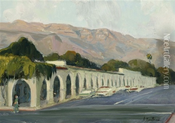 California Promenade (ojai?) Oil Painting - Ferdinand Kaufmann