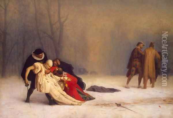 Duel after a Masked Ball Oil Painting - Jean-Leon Gerome