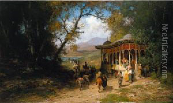 Kief Sur La Route De Kerrassunde A Amassia (asie-mineure) Oil Painting - Fabius Germain Brest