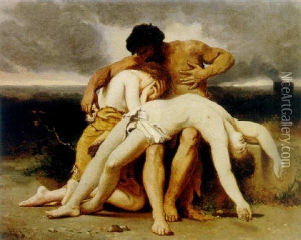 First Mourning Oil Painting - William-Adolphe Bouguereau
