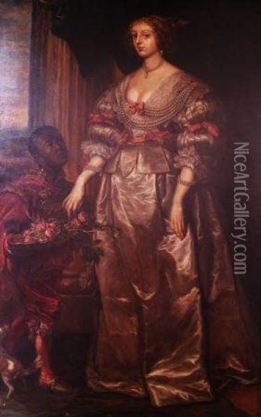 Portrait Of A Lady On A Terrace Oil Painting - Sir Anthony Van Dyck