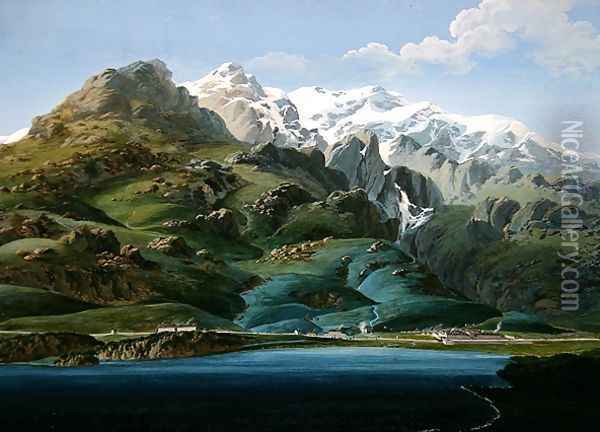 View of Mont Cenis Oil Painting - J. Reviglio