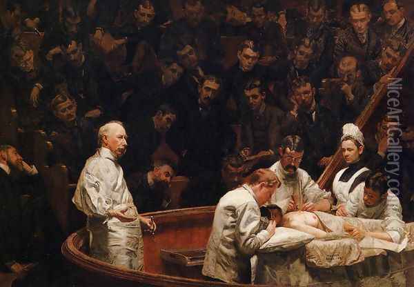 The Agnew Clinic Oil Painting - Thomas Cowperthwait Eakins