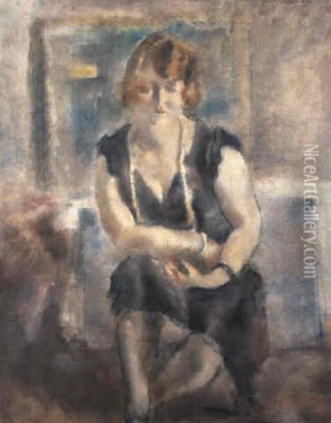 La Blonde Oil Painting - Jules Pascin