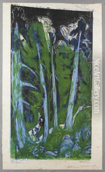 Wettertannen (dube 392 B1i) Oil Painting - Ernst Ludwig Kirchner