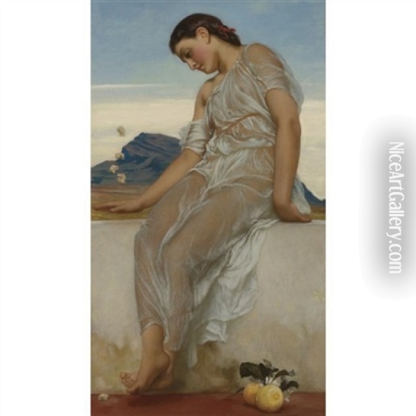 The Knucklebone Player Oil Painting - Lord Frederic Leighton