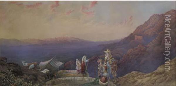 Mount Hermon From Lebanon Oil Painting - Edward Hodges Cree