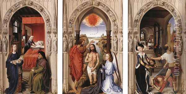 St John the Baptist altarpiece - Full Oil Painting - Rogier van der Weyden
