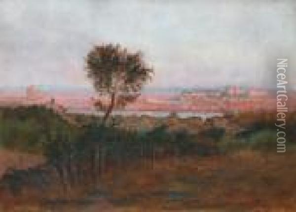 Vue D'avignon Prise De Villeneuve Oil Painting - Joseph Francois X. Meissonnier