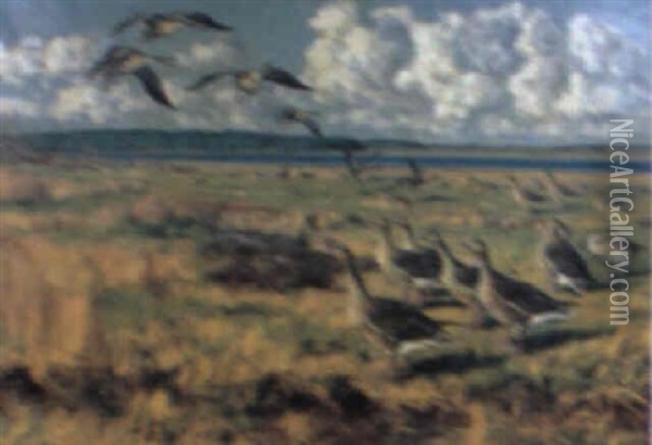 Gass Vid Strandmark Oil Painting - William Gislander