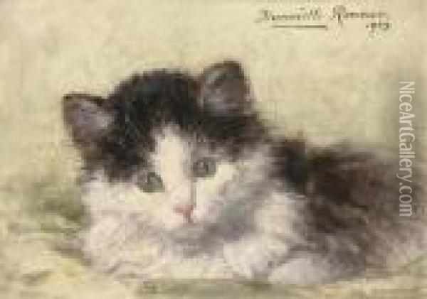 An Inquisitive Look Oil Painting - Henriette Ronner-Knip