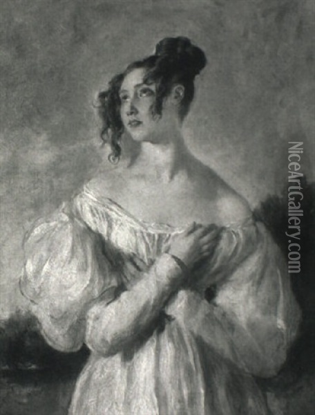 Portrait Of Anne Kewney, Nee Rayson Oil Painting - William Etty