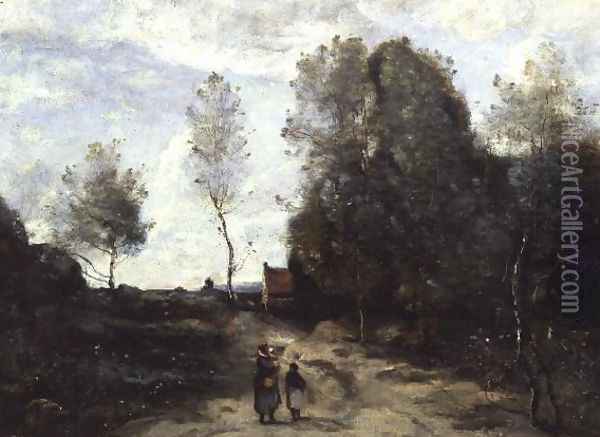 The Road Oil Painting - Jean-Baptiste-Camille Corot