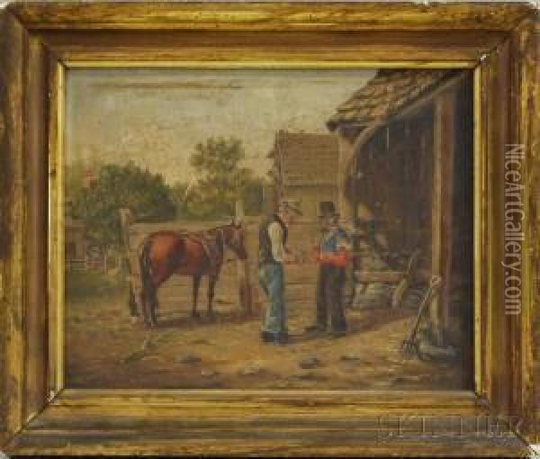 Bargaining For A Horse (farmers Bargaining) Oil Painting - William Sidney Mount