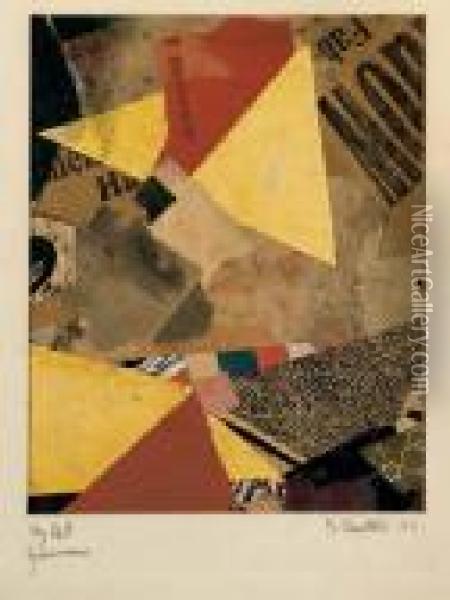 Mz 268 Hannover Oil Painting - Kurt Schwitters