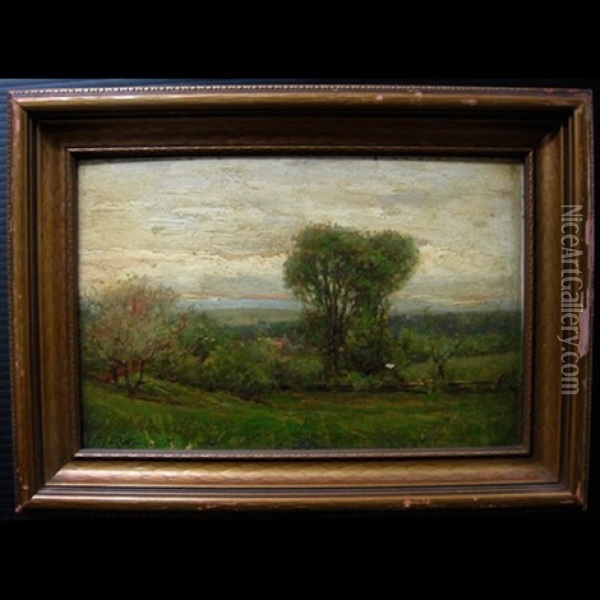 Landscape Study With Old Rail Fence Oil Painting - Percy Franklin Woodcock