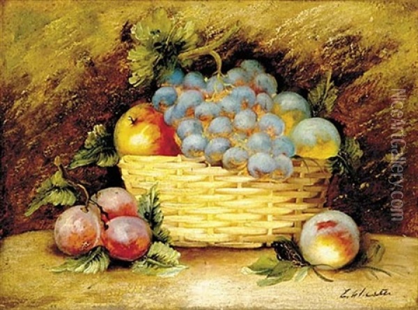 Fruit Still Life (+ Another; Pair) Oil Painting - Evelyn (nee Davy) Chester