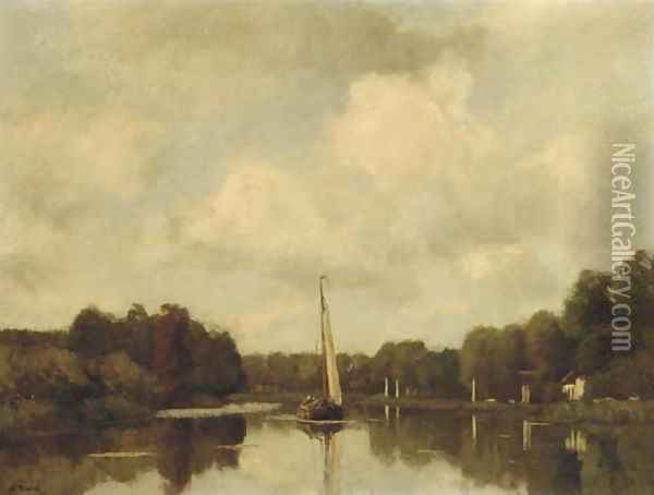 Sailing on the Vecht Oil Painting - Nicolaas Bastert