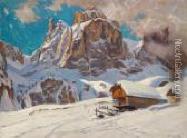 Winter Im Hochgebirge Oil Painting - Karl O'Lynch Van Town