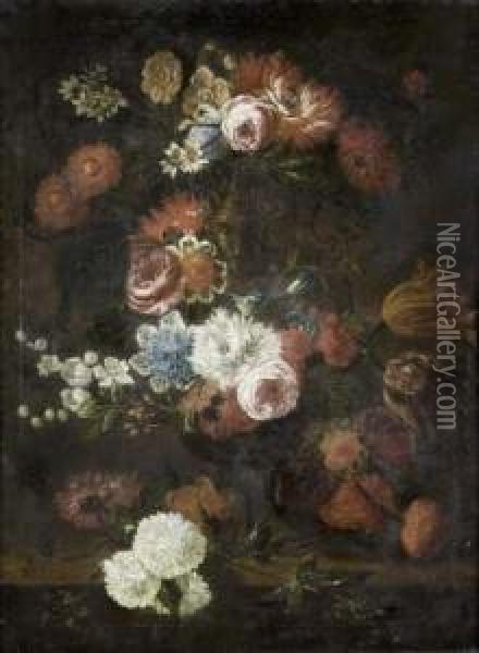 Bouquet De Fleurs Oil Painting - Jan-baptist Bosschaert